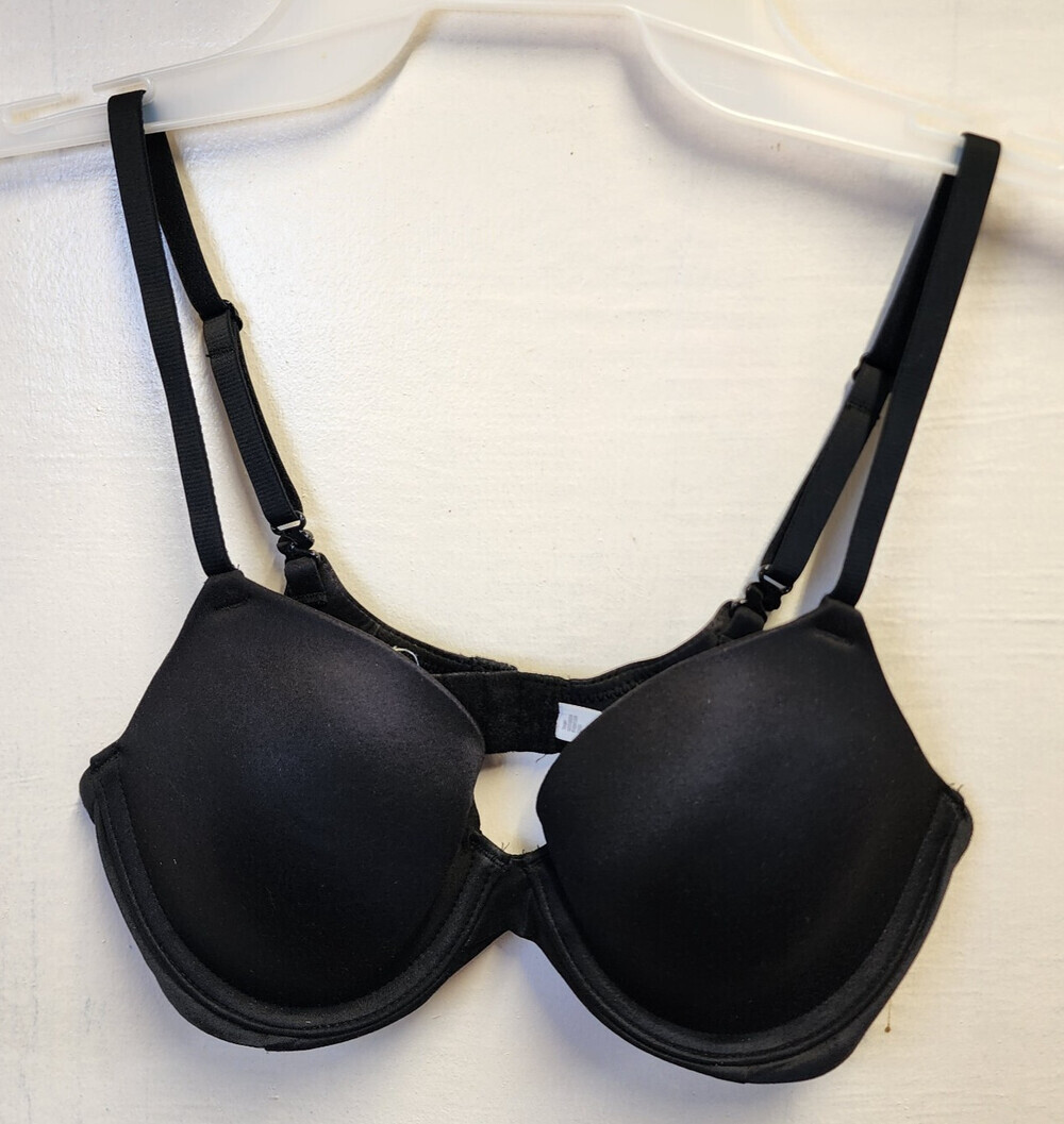 NWOT Auden Women's Black Underwire Lightly Line Bra Adjustable Straps Size 32B